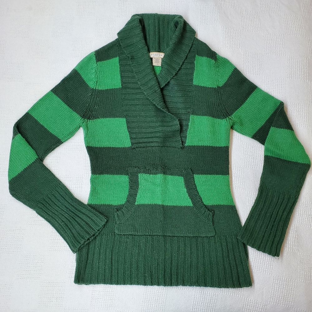 Arizona Green Stripe Hooded Sweater